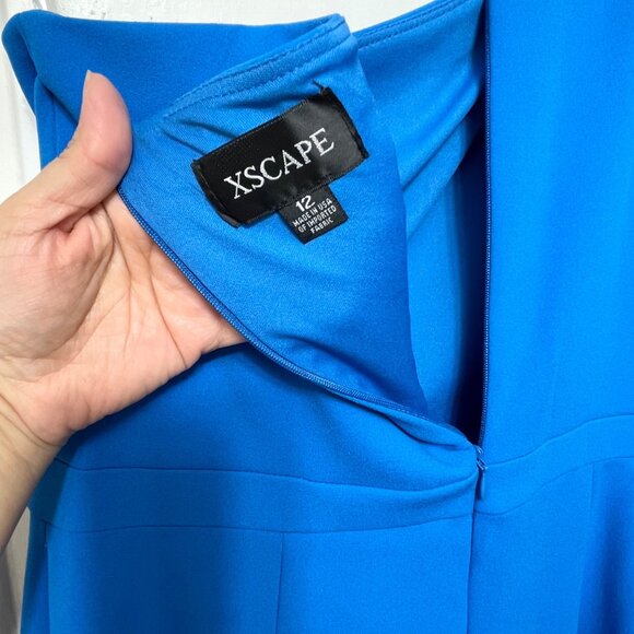 New XSCAPE Women's One-Shoulder High-Low Dress in Blue Size 12 - Picture 10 of 11